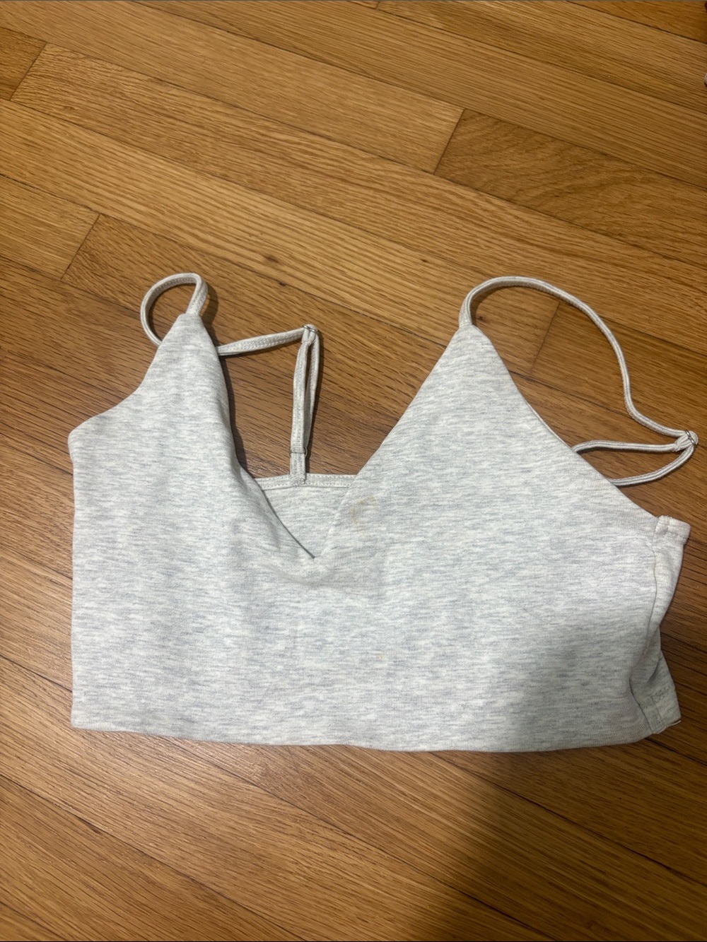 Zara Heather Light Gray Strappy Sports Bralette